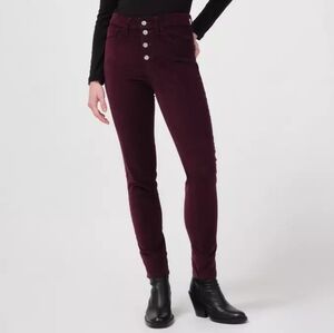 Levi's | 721 Corduroy High Rise Button Front Skinny Pants Jeans Malbec Red